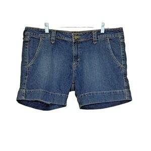 Levi's 545 Jean Shorts Womens Sz 16 Medium Wash Back Flap Faux Pockets Stretch